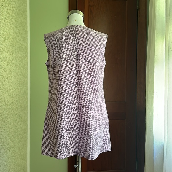 VINTAGE Purple Zigzag Striped Tunic, Size L - Picture 7 of 8